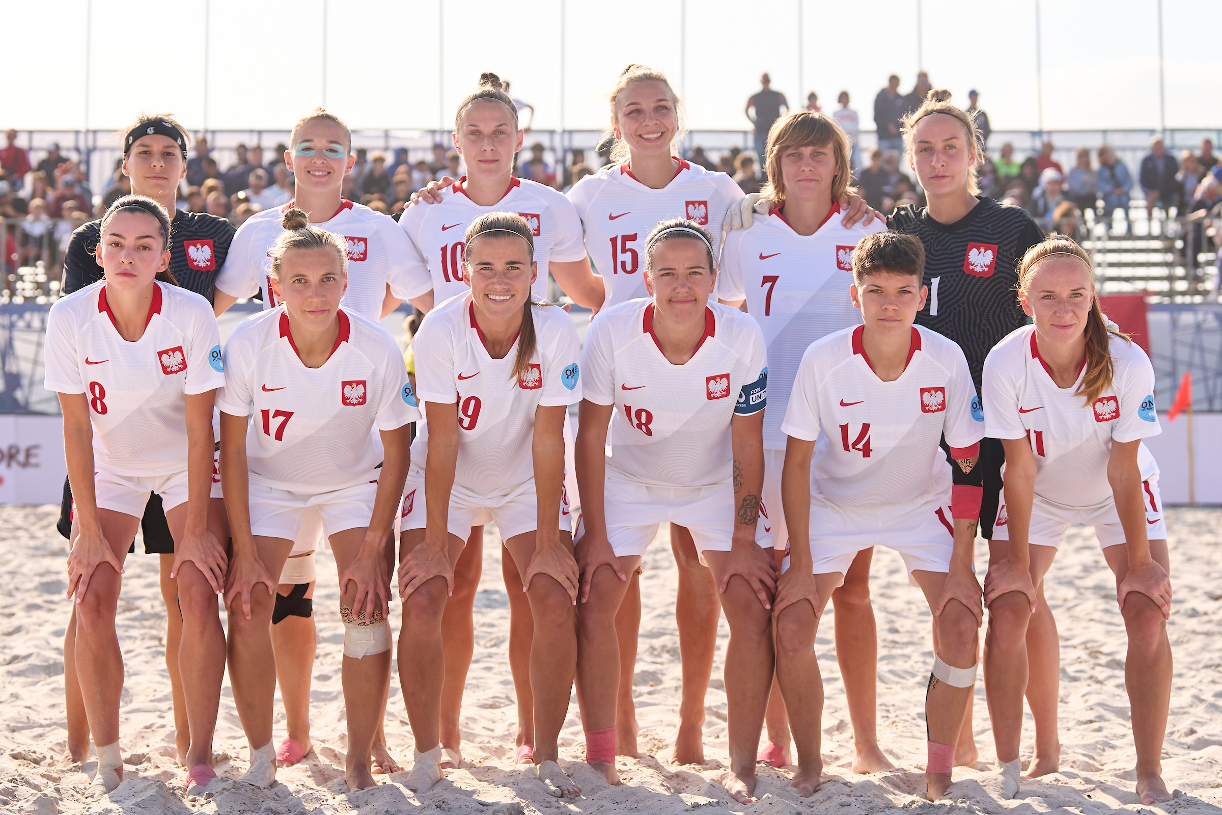 Kadra reprezentacji Polski kobiet w beach soccerze na turnieju Euro Beach Soccer League, fot. Beach Soccer Worldwide