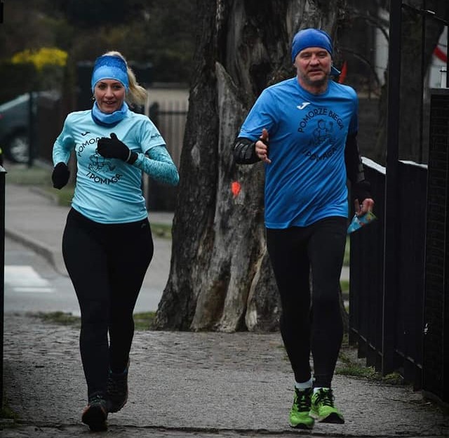 Monika i Krzysztof Dydymscy podczas jednego z rumskich parkrunów