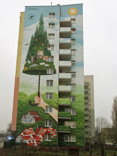 Mural leśny w Bydgoszczy – realizacja firmy WALLART