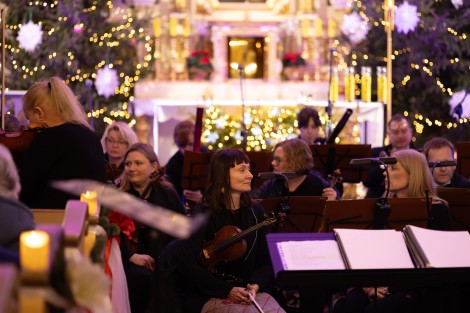 Muzycy Pomorskiej Orkiestry Symfonicznej podczas koncertu