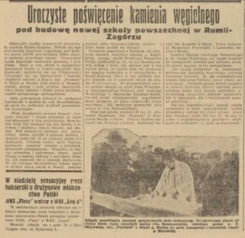 Uroczystość wmurowania kamienia węgielnego – artykuł z Gazety Gdańskiej 7-8 grudnia 1938