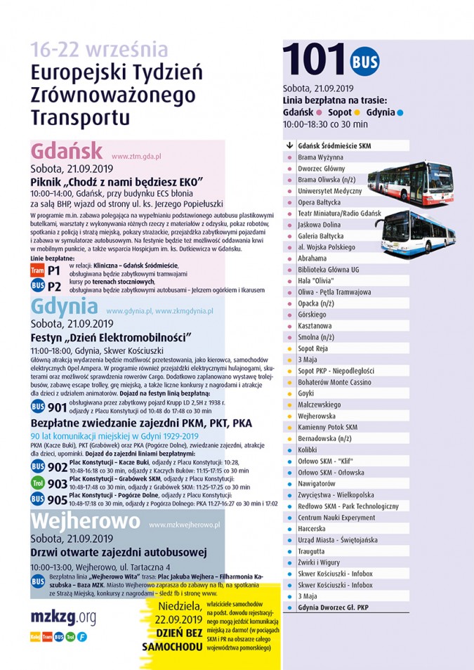 Europejski Tydzień Zrównoważonego Transportu – oferta MZKG