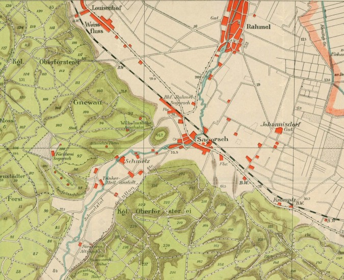 Rumia na mapie turystycznej z 1915 r.