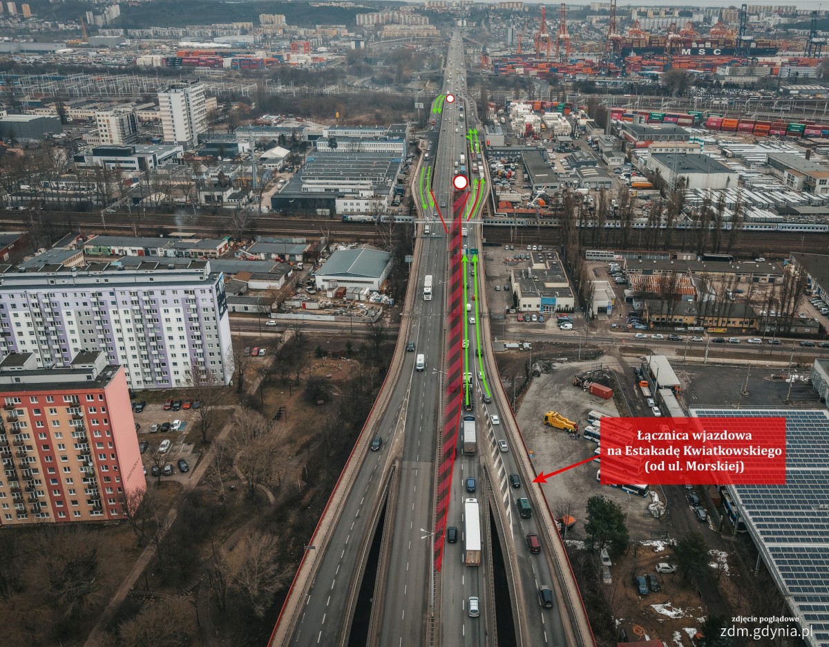 Estakada Kwiatkowskiego od strony ul. Morskiej. Fot. Marcin Mielewski