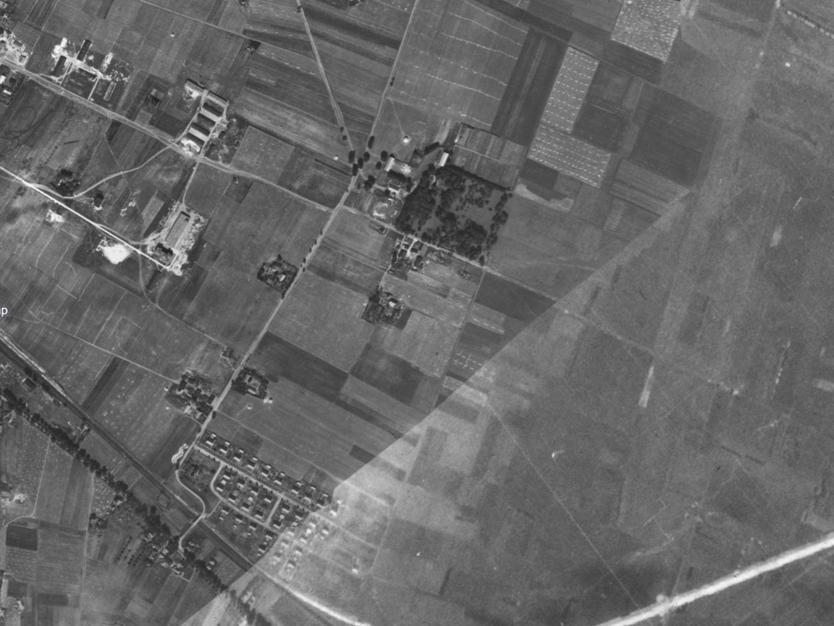 Zdjęcie lotnicze Janowa z sierpnia 1944 roku