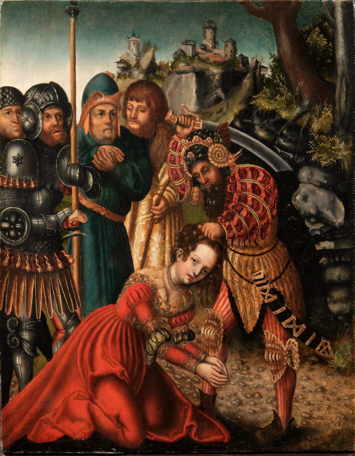 Męczeństwo św. Barbary na obrazie Lucasa Cranacha starszego, pocz. XVI w.