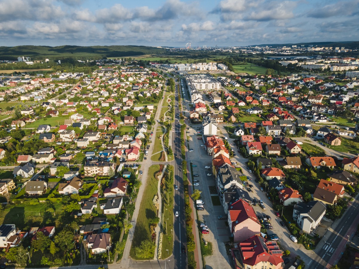 Panorama miasta – zdjęcie wykonane nad ulicą Dębogórską