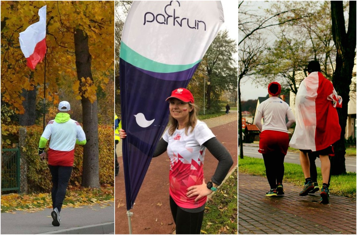 Uczestnicy biało-czerwonej edycji parkrunu z poprzednich lat, fot. parkrun Rumia